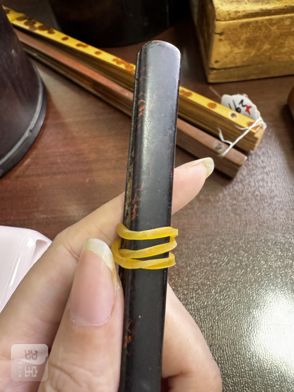清 竹铭文扇骨、漆暗纹扇骨 - 图14